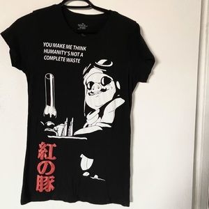 ‼️ Donating Mar1/ Studio Ghibli Porco Rosso Anime T-Shirt